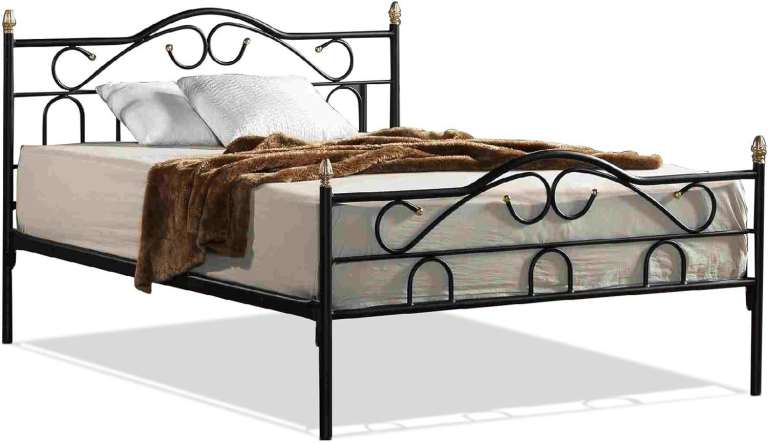 Brand New - Boxed - TRUVA EUROPEAN KING SIZE METAL BED FRAME - Black