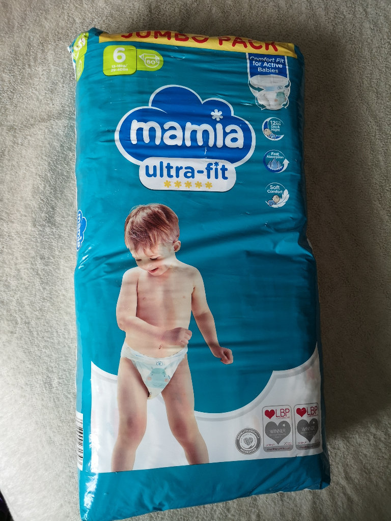 Mamia ultra-fit napies Jumbo pack size 6