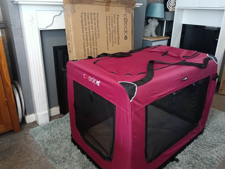 New dark red XXXL fabric pet crate