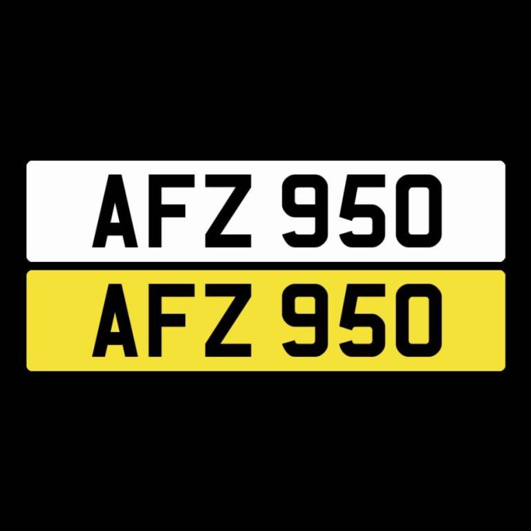 AFZ 950 - Dateless 3 digit NI Number Plate