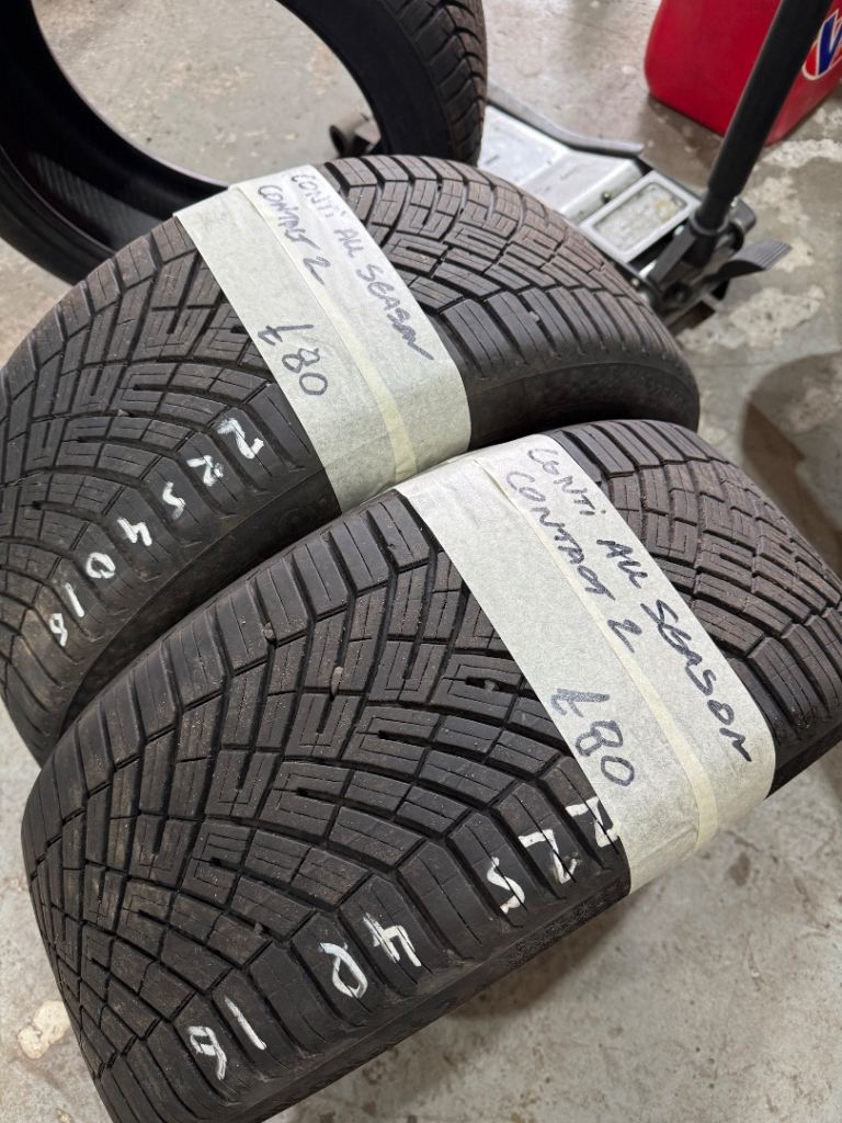 Two Continental All season tyres 225 40 18 