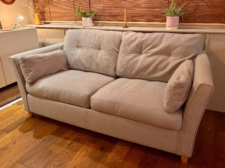 John Lewis Two-Seater Sofa Bed – Light Grey Fabric