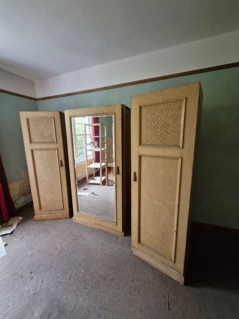 Large old wardrobe set