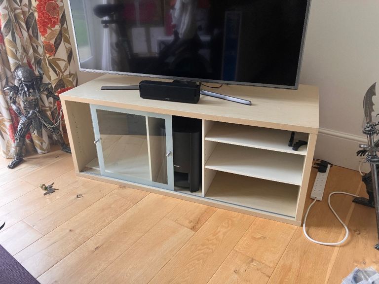 TV Unit with Glass Sliding Door – Good Condition