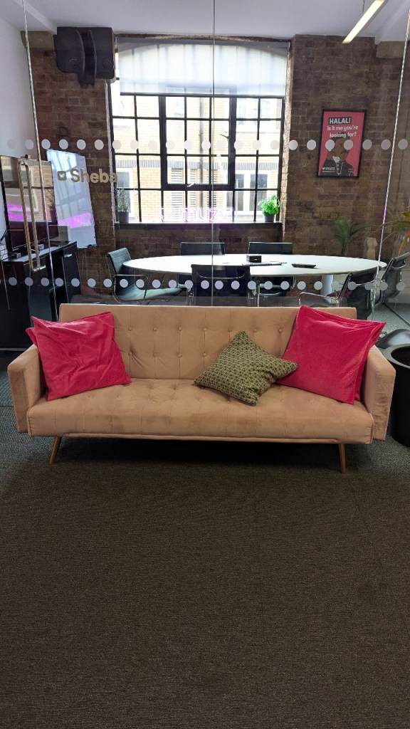 image for 2x folding velvet material sofa sofabed 190x80cm