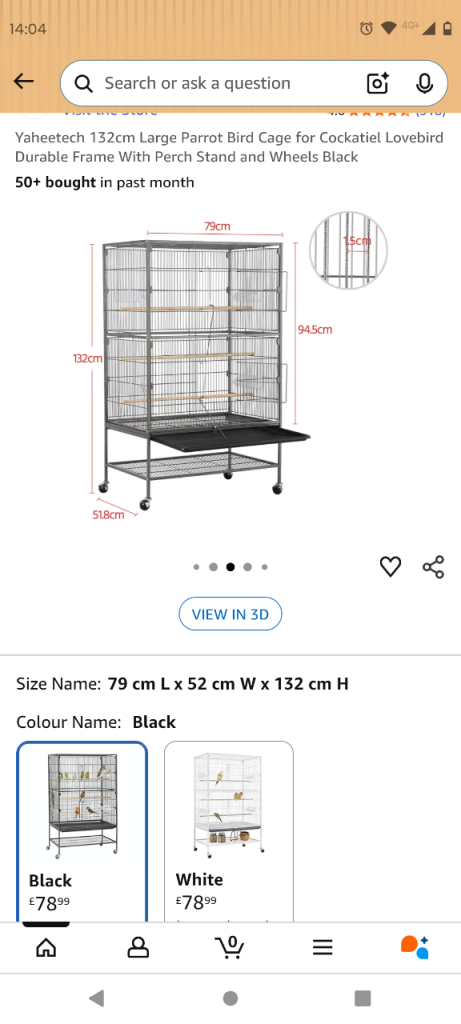 Large bird Cage (Brand New)