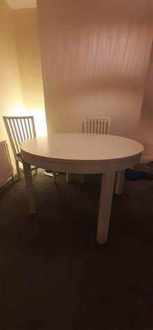 image for Ikea white round extendable table £50 ono