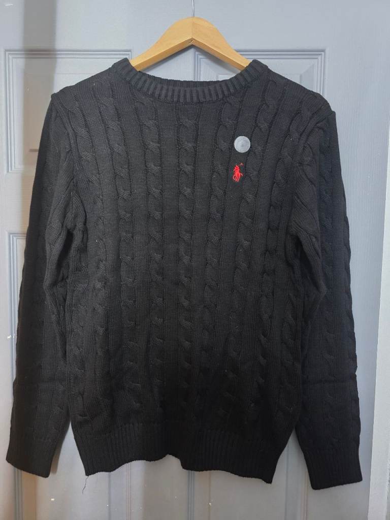 Ralph Lauren Cable Knit Jumper Black Medium