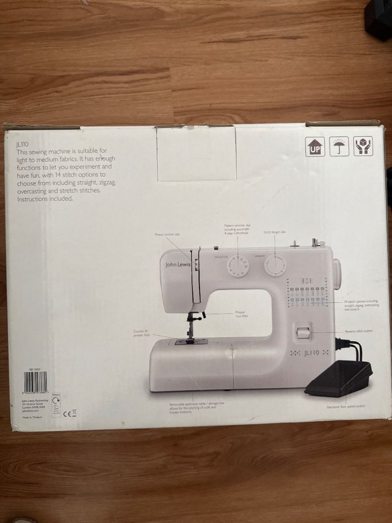 John Lewis JL110 Sewing Machine - New, Soft Cover Included