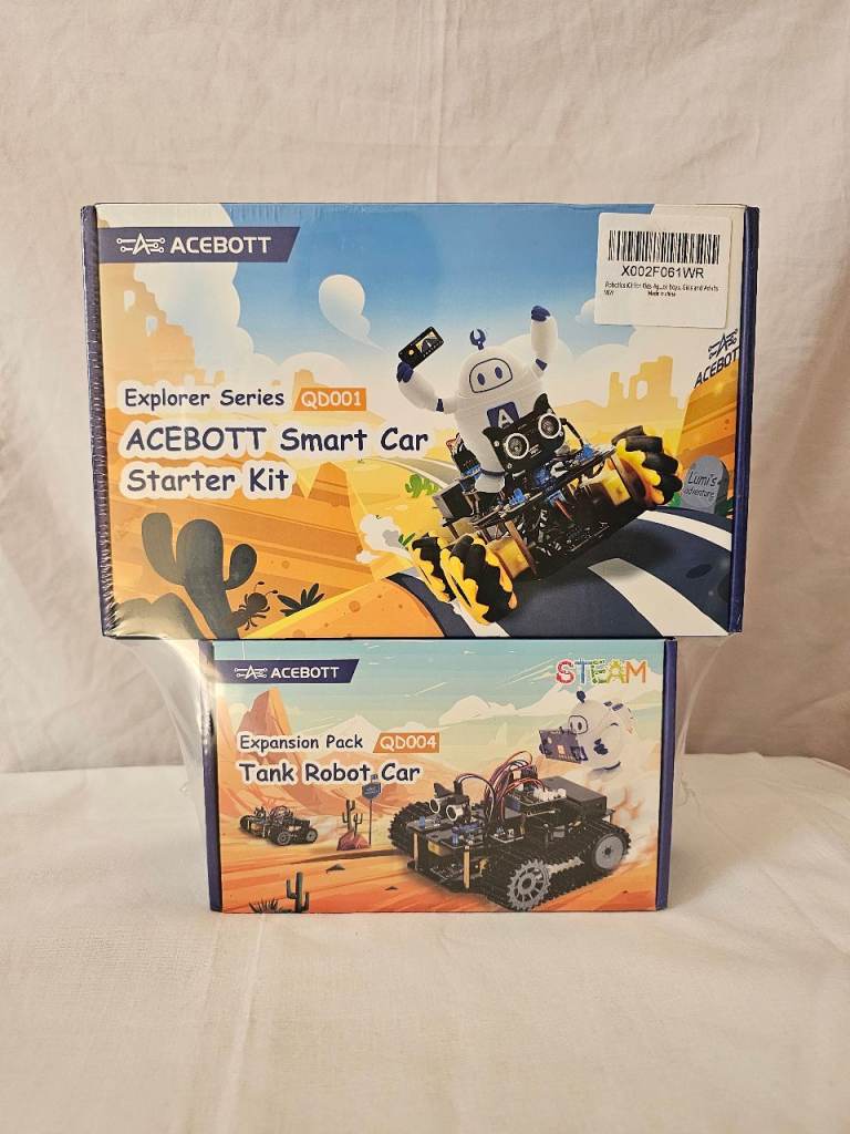 ACEBOTT QD001 Smart Car + QD004 Tank Robot Car STEM Robotics Kits