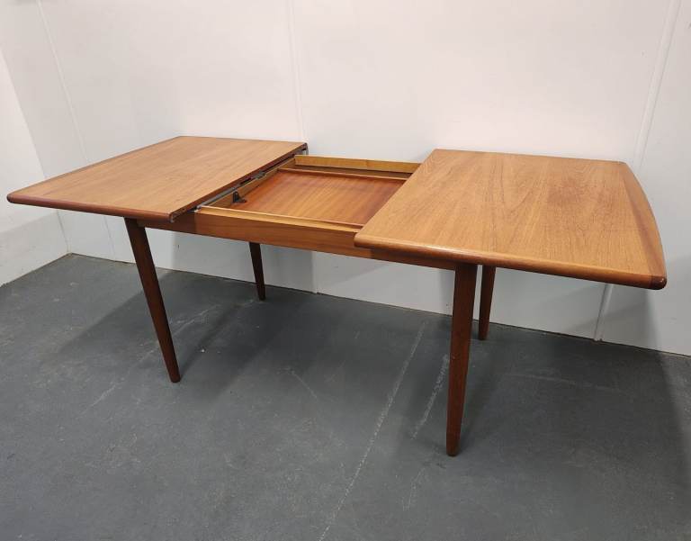 Vintage mid century teak extendable dining table