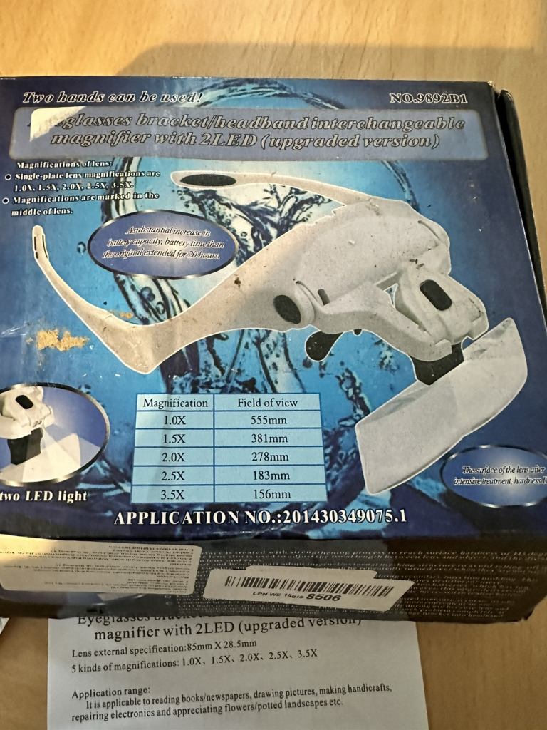 Eyeglasses Bracket/Headband  Magnifier with 2 LED Lights