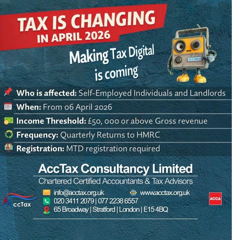 Limited Company, Tax Return, Chartered Certified ACCOUNTANT & TAX Consultant, CIS, VAT