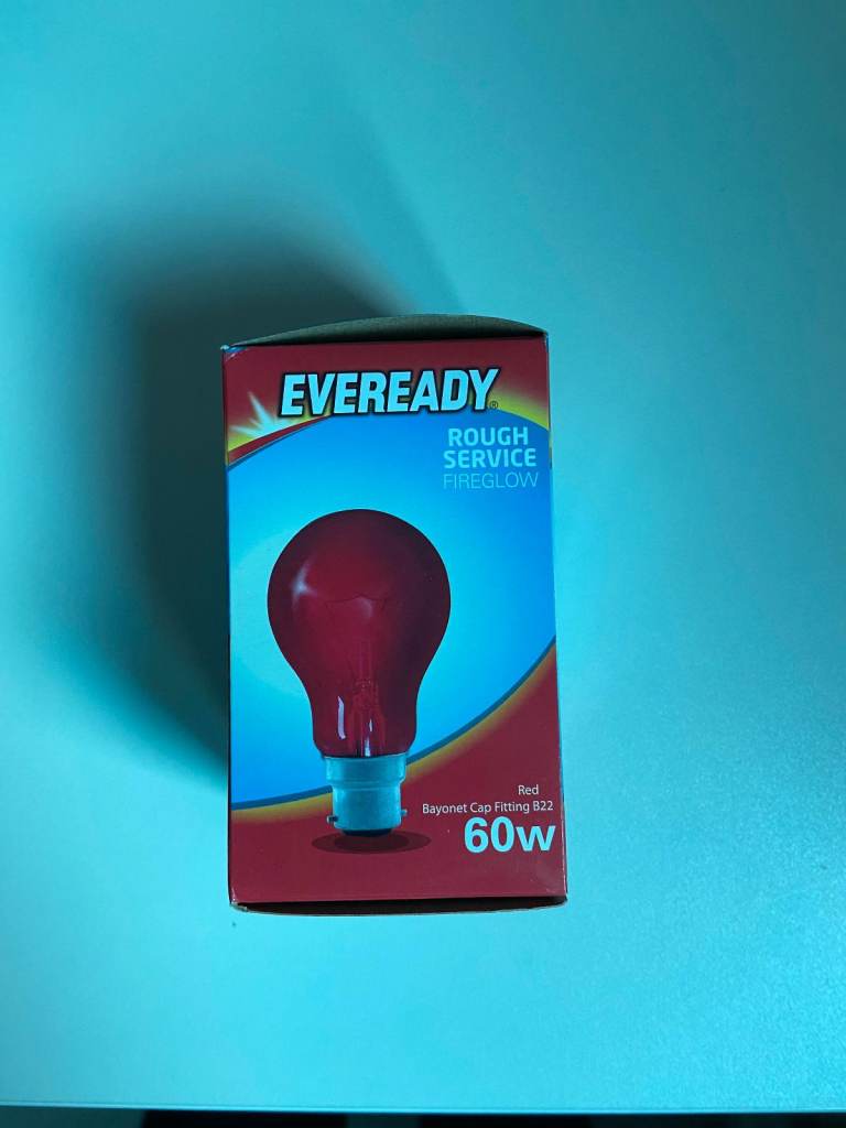 Red fireglow light bulb Eveready 60W