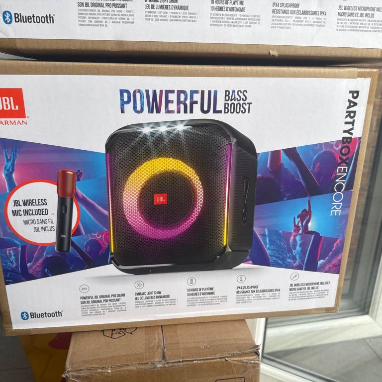 JBL PartyBox Encore Bluetooth wireless Speaker & microphone Portable Outdoor with Built-In Lights