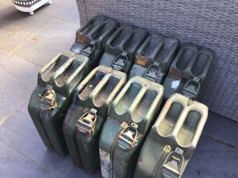 20 litre metal Jerry cans for sale 8 in total sold individually.