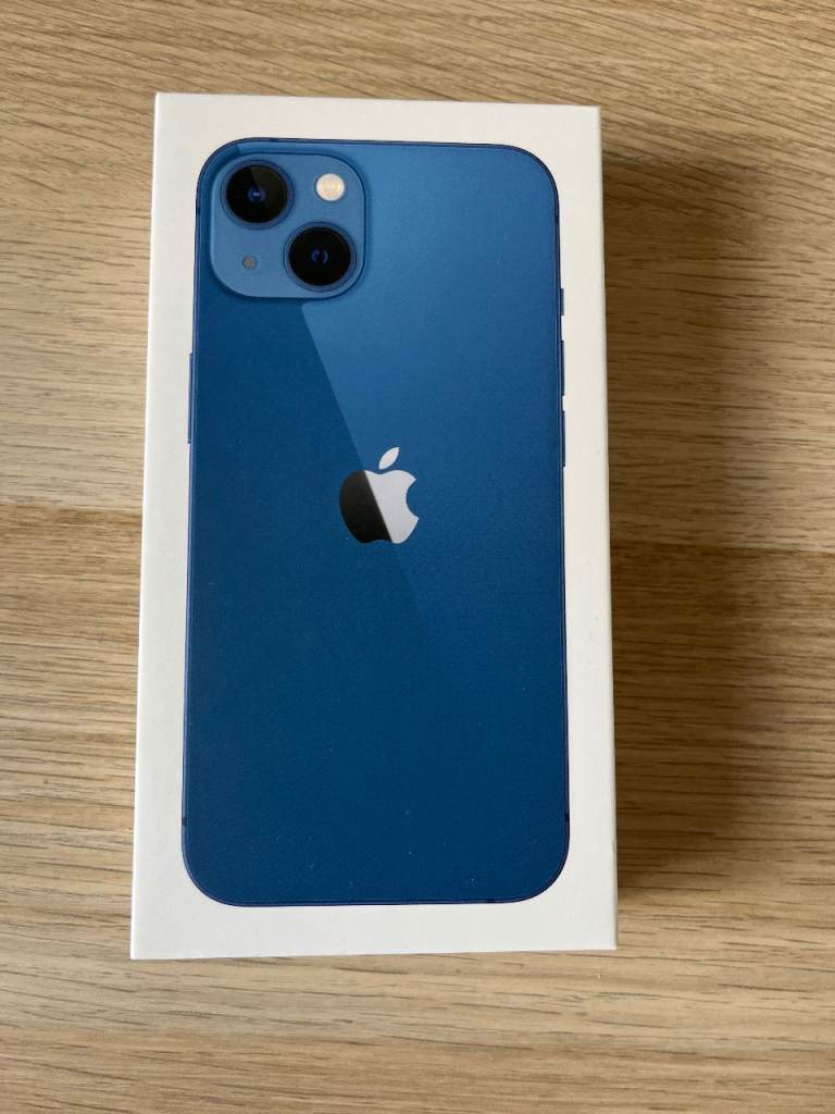 Apple iPhone 13 in blue, boxed complete sim free