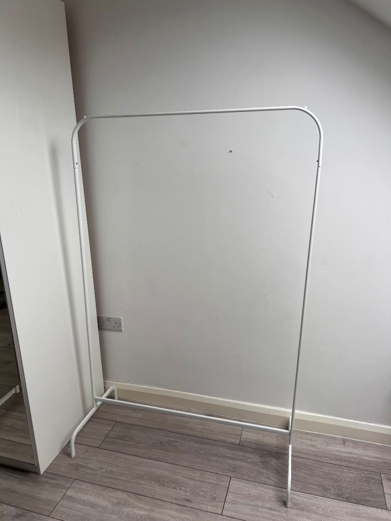 White Metal Clothes Rail - Good Condition