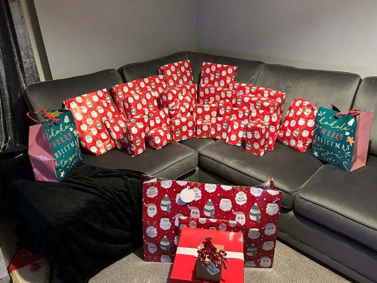 Grey DFS corner sofa