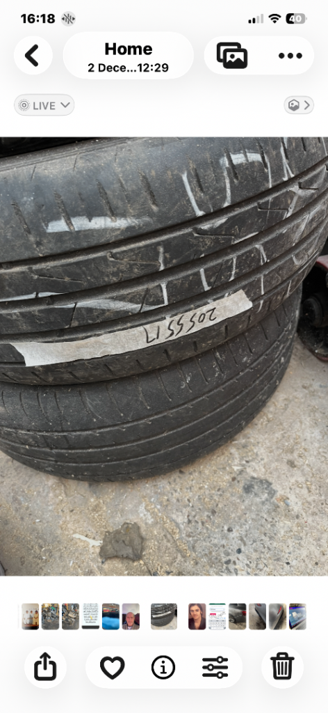 215/205/17/2 tyres only 