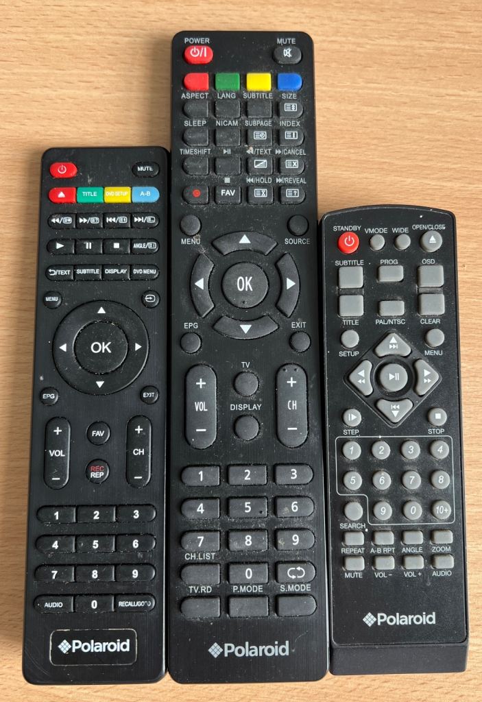 Polaroid TV remote controls 