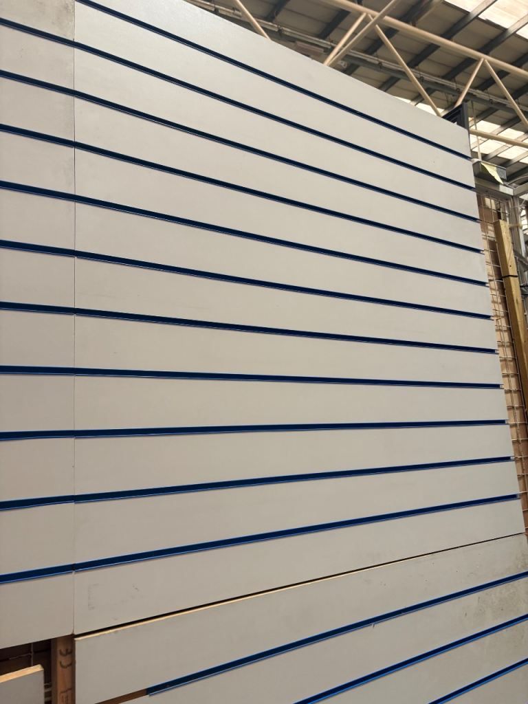 White Slatwall Panels - Shop Display Shelving System