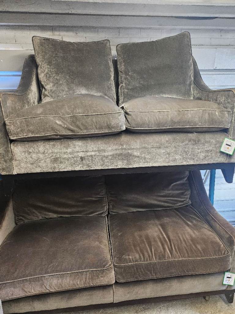 Duresta amelia grey velvet 3&2 sofa 