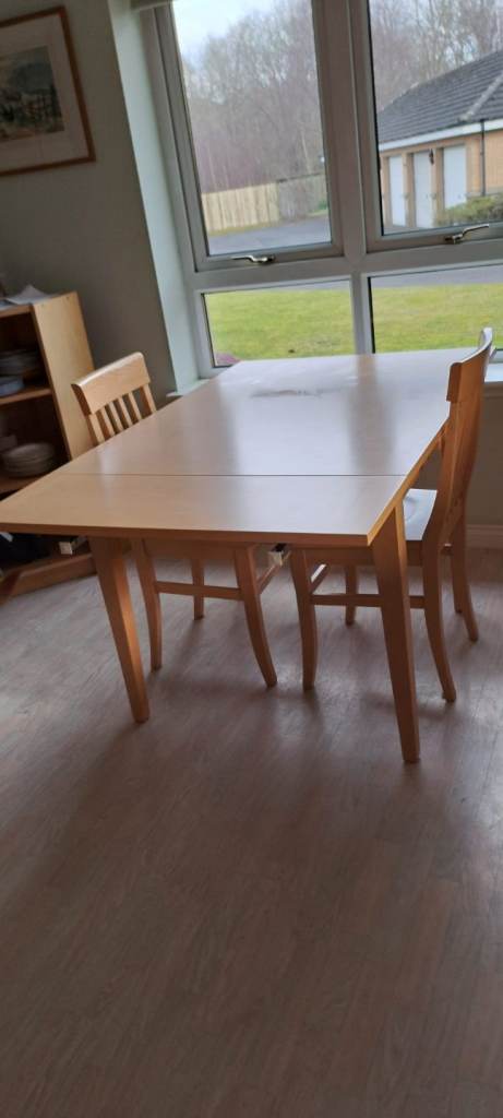 Beech veneer kitchen table.  