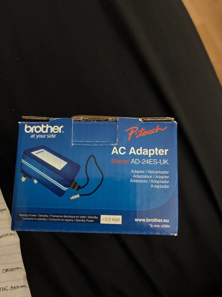 Brother P-touch AC Adapter AD-24ES-UK – As Good As New