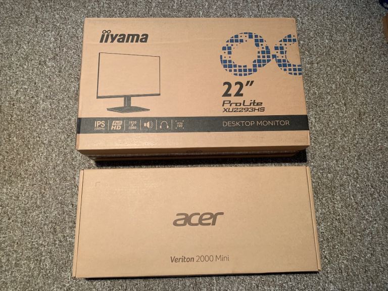 Brand New Home Office Computer Setup – Acer Mini PC + 22” Monitor
