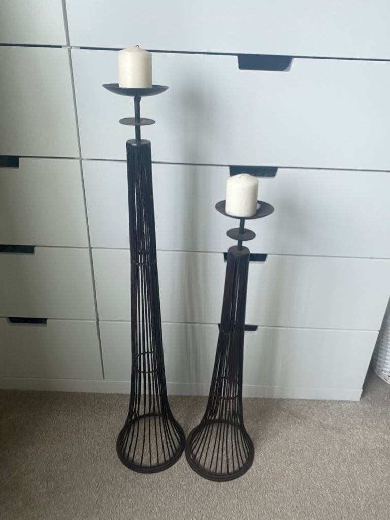 2 Tall candle holders 