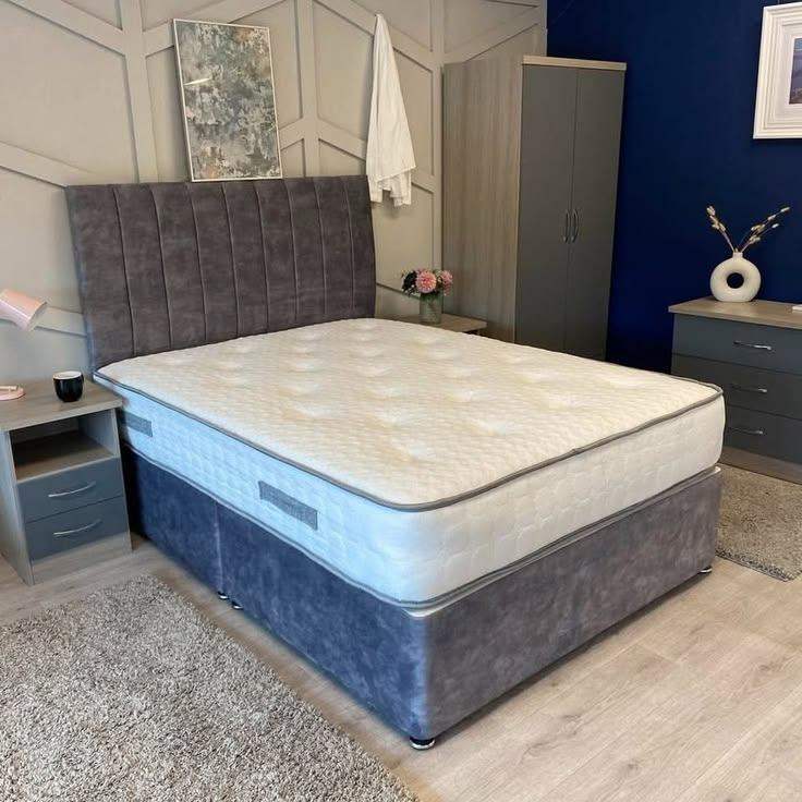 🛏️ Brand New Double Divan Bed 4FT6 – Headboard + Base | Free Delivery Available | Order Now ::