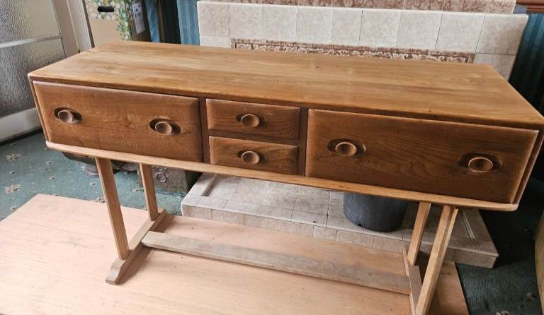 Vintage Ercol Windsor console with drawers 