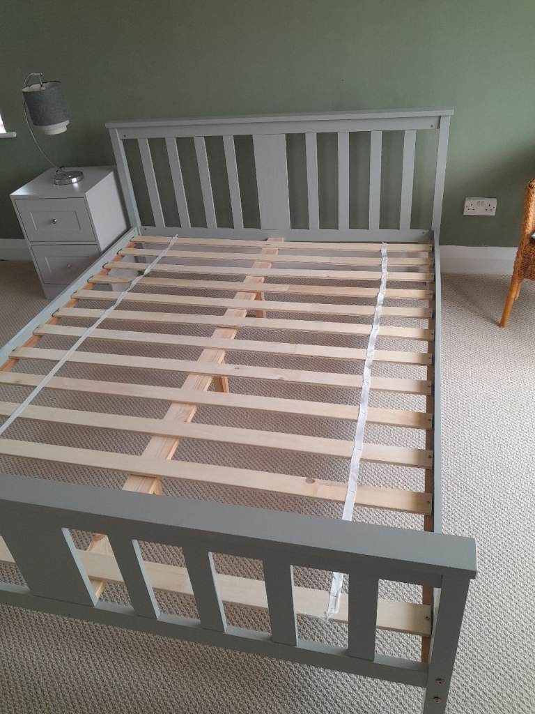 Grey king size bed fram plus extras
