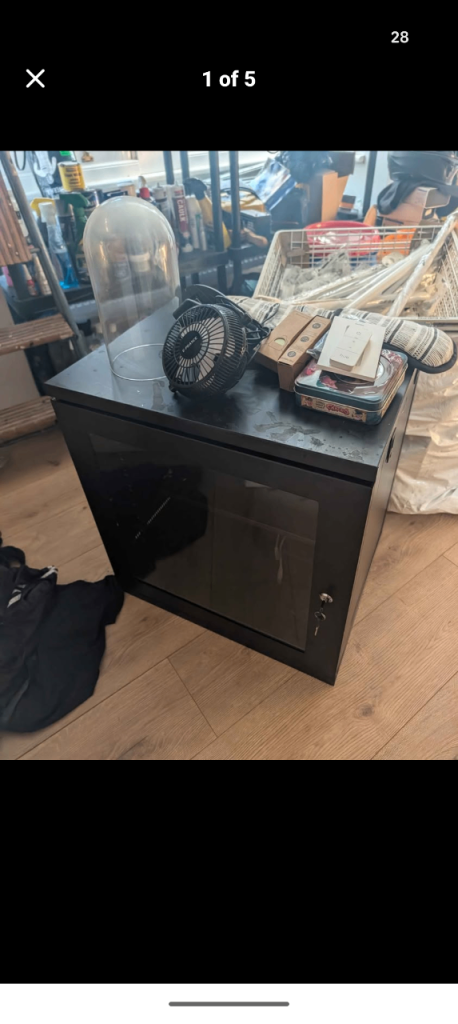 Black Metal Network Server Cabinet with Glass Door