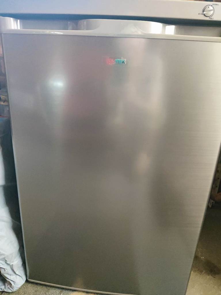 Small Freestanding Fridge – Silver, Good Working Order