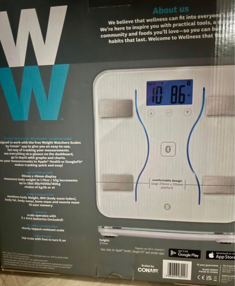 brand-new boxed weight watcher body analyser scales