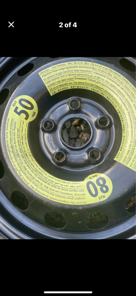 Vw Audi seat skoda 16” space saver wheel unused