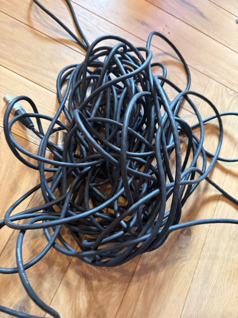 Long Black Audio Cable with XLR Connector