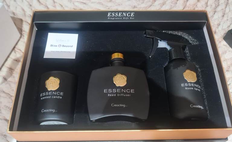 Bliss & Beyond Essence Fragrance Gift Set (Incl. Scented Candle, Reed Diffuser and Incense Spray)