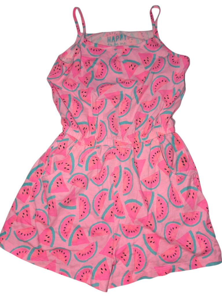  Happy summer vibes – “Happy to be me” watermelon jumpsuit (Age 8–9)