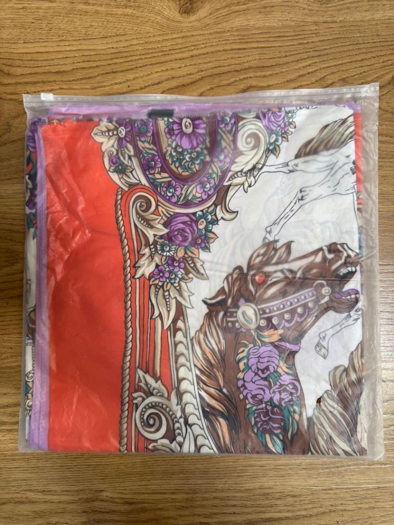 New Multicoloured Horse Pattern Scarf - 90x90cm