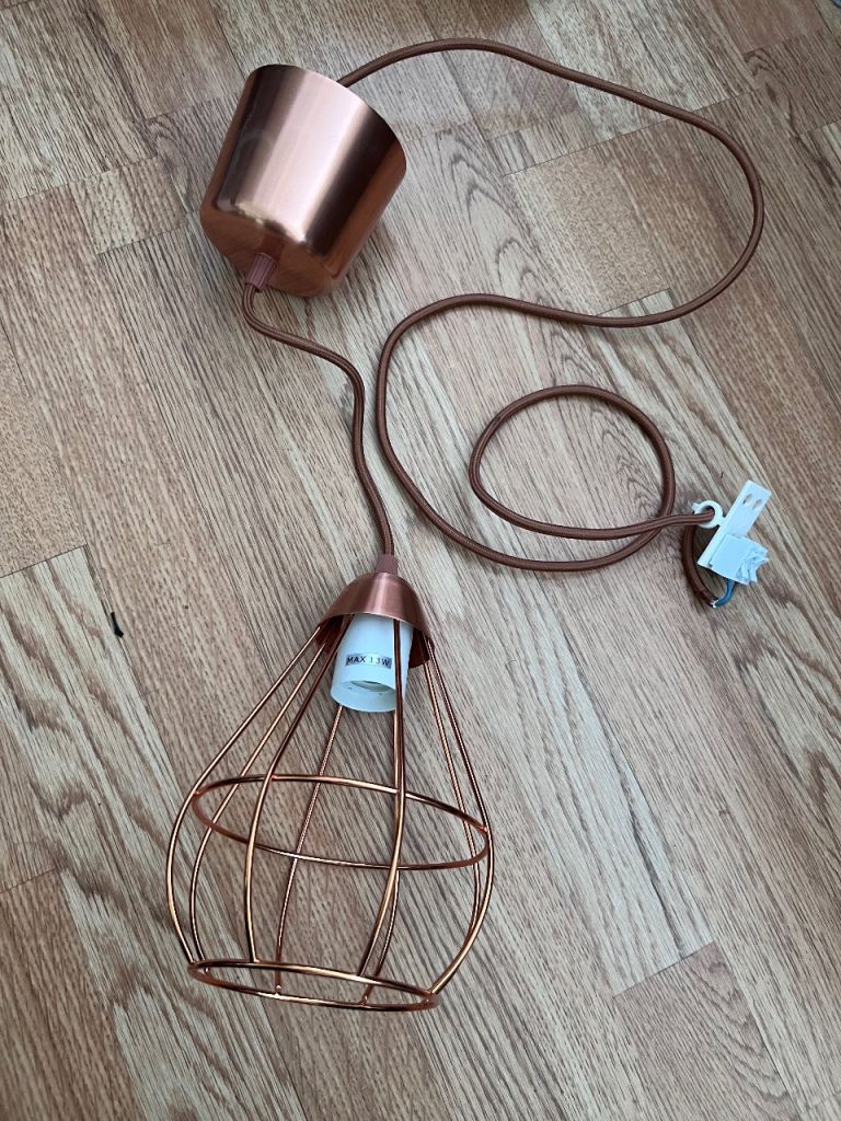 IKEA SLÄTTBO Copper Cage Pendant Light Fitting