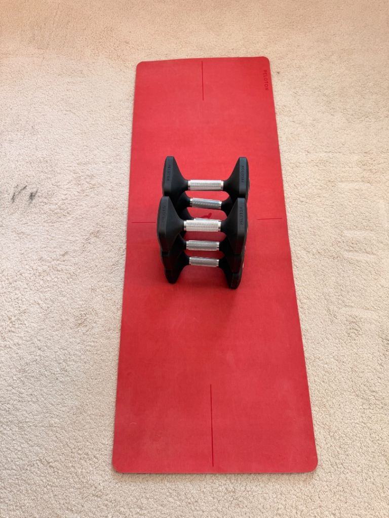 Peloton dumbbell with mat 