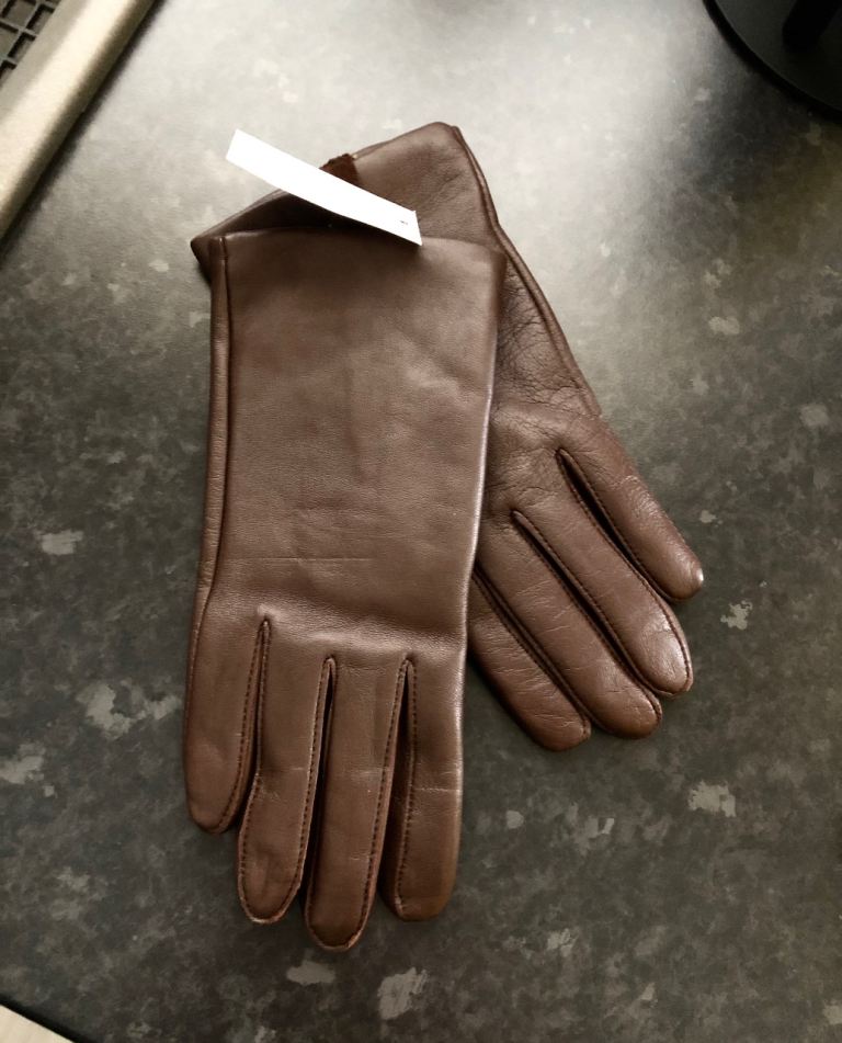 Lands' End Brown Leather Gloves – Size S, New with Tags