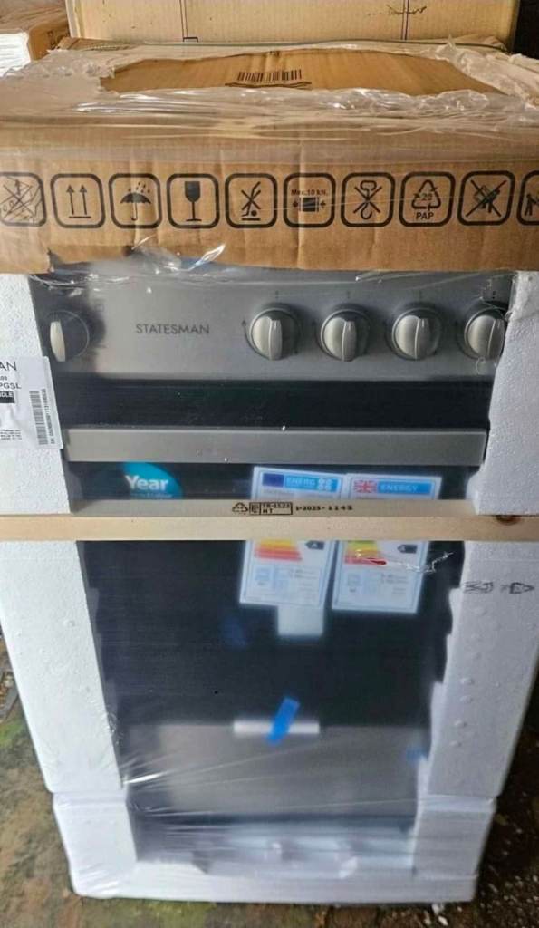 LPG Ready Caravans/Boat Gas Cooker 50x50cm Battery Ignition Statesman Silver