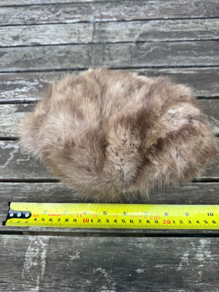 Vintage Fur Hat/Muff – Brown, Good Condition