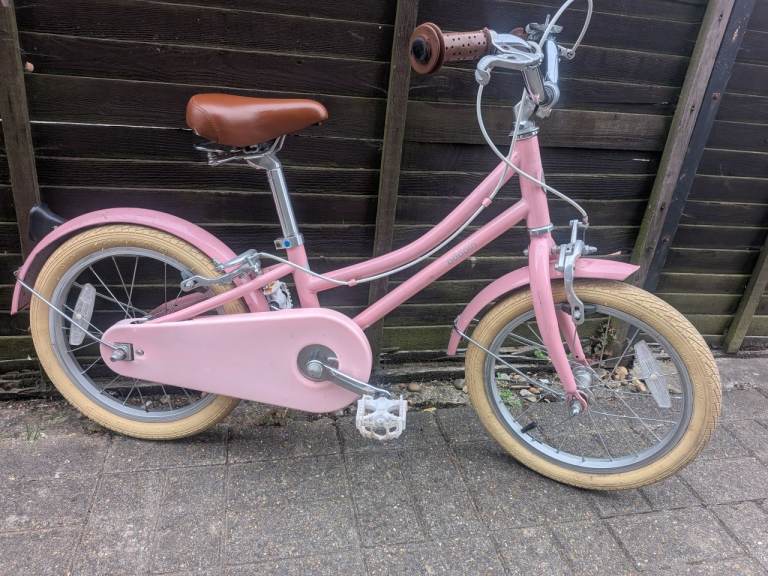 Bobbin Gingersnap bike blossom pink 4-6year olds 16'' wheels, includes stabilisers