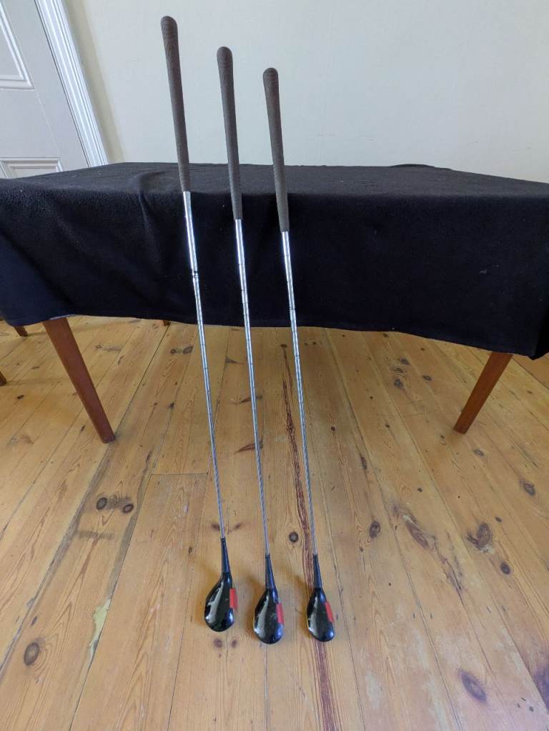 Classic wooden headed Driver, 3 and 5 woods