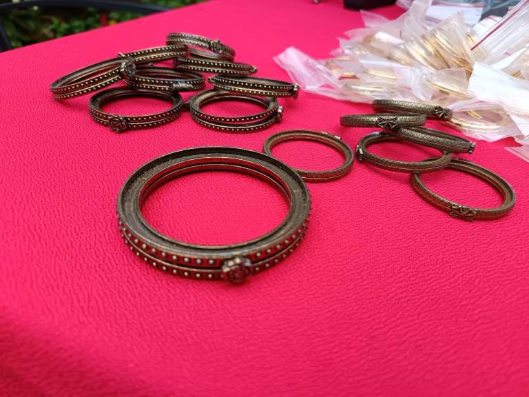 Job Lot of wood turning hinges and apparel 
